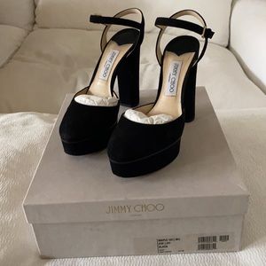 Jimmy Choo Black Suede Pump (Maple 125)